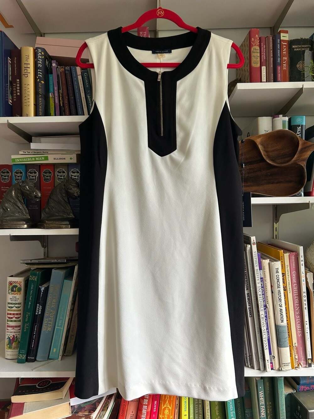 Tommy Hilfiger Women's Colorblock Sleeveless Zip-Front Shift Dress